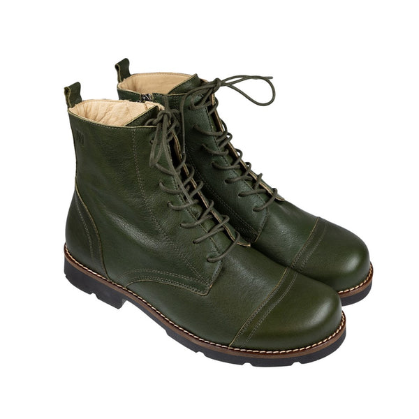 MN-Naim Stiefeletten Damen Leder Khaki