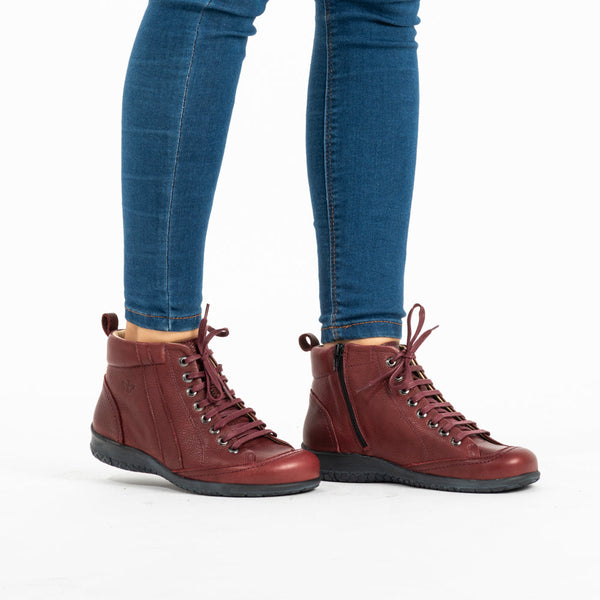 MN-Lua Komfortschuhe Damen Leder Bordeaux