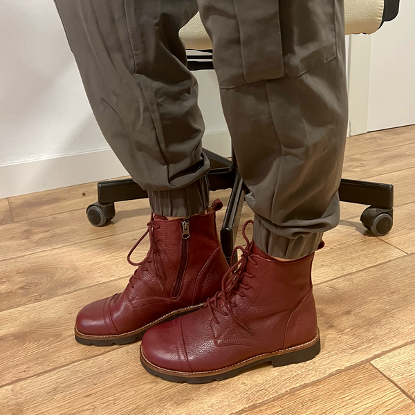 MN-Naim Stiefeletten Damen Leder Bordeaux