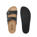Sandalen aus Naturleder mit zwei Schnallen, zum Verstellen.