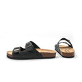 Sandalen aus Naturleder mit zwei Schnallen, zum Verstellen.